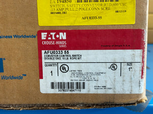 NEW - EATON / Crouse Hinds AFU0333 55 CONVEYOR CONTROL SWITCH DOUBLE END, 15 LB.